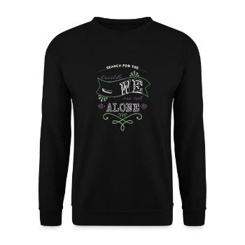 awesome alien i don't speak human animation joke - Unisex Sweatshirt - black - Front - Alina (178cm) & Michal (187cm)