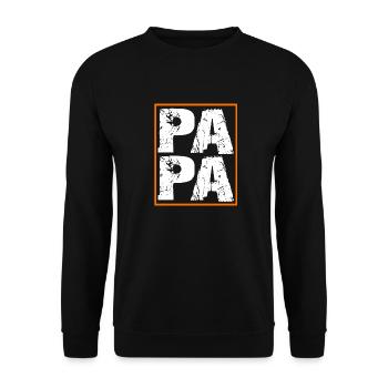 Papa ist der Beste - Papa ist unser Held - Unisex Pullover - Schwarz - Vorne - Alina (178cm) & Michal (187cm)