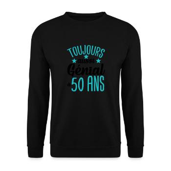 Cadeau anniversaire 50 ans rigolo homme - Sweat-shirt Unisexe - noir - Devant - Alina (178cm) & Michal (187cm)