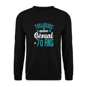 Toujours aussi génial 70 ans cadeau homme humour - Sweat-shirt Unisexe - noir - Devant - Alina (178cm) & Michal (187cm)