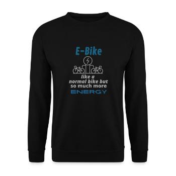 E-Bike e-bike fahrrad ebike fahren elektrofahrrad - Unisex Pullover - Schwarz - Vorne - Alina (178cm) & Michal (187cm)