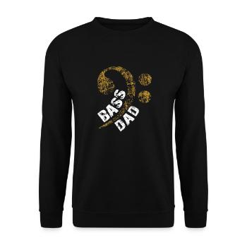Papa spielt Bass Papa ist Bassist - Unisex Pullover - Schwarz - Vorne - Alina (178cm) & Michal (187cm)