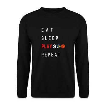Eat, sleep, play, repeat - Unisex Sweatshirt - black - Front - Alina (178cm) & Michal (187cm)