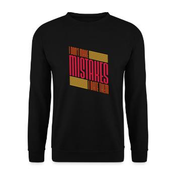 Date Mistakes Zitat Logo - Unisex Pullover - Schwarz - Vorne - Alina (178cm) & Michal (187cm)