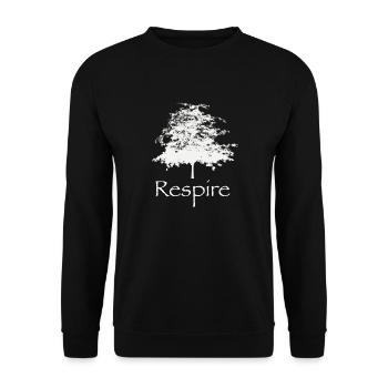 breathes - nature, tree and zen - Unisex Sweatshirt - black - Front - Alina (178cm) & Michal (187cm)