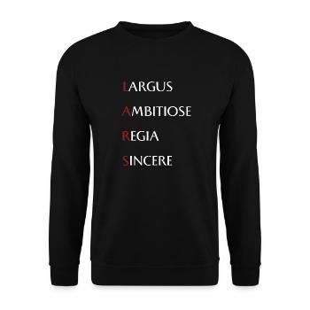Lars - Unisex Pullover - Schwarz - Vorne - Alina (178cm) & Michal (187cm)