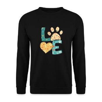 Dog Cat Dog Love Cat Love - Unisex Sweatshirt - black - Front - Alina (178cm) & Michal (187cm)
