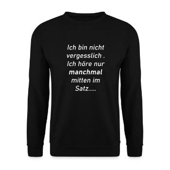 Vergesslich - Unisex Pullover - Schwarz - Vorne - Alina (178cm) & Michal (187cm)