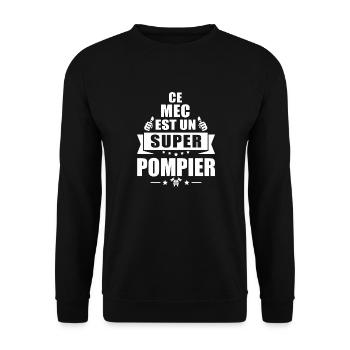 ce mec est un super pompier - Sweat-shirt Unisexe - noir - Devant - Alina (178cm) & Michal (187cm)