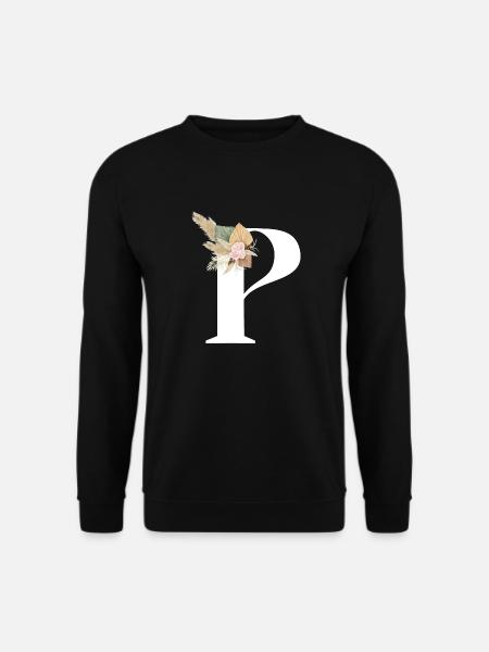letter P flowery - Unisex Sweatshirt - black