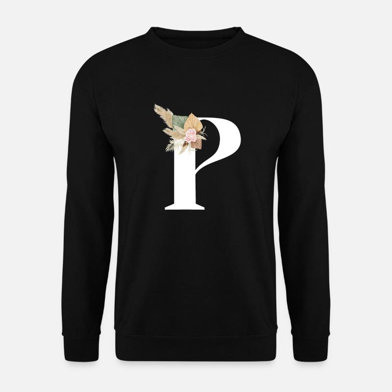 letter P flowery - Unisex Sweatshirt - black