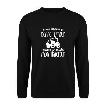 Toujours de bonne humeur quand je pilote tracteur - Sweat-shirt Unisexe - noir - Devant - Alina (178cm) & Michal (187cm)