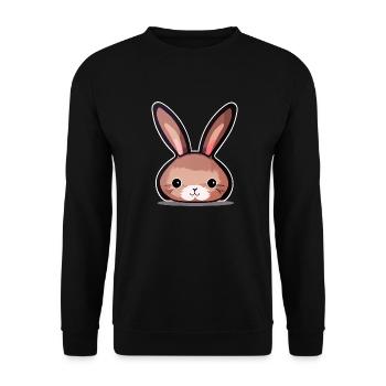Rabbit / Hase - Unisex Pullover - Schwarz - Vorne - Alina (178cm) & Michal (187cm)