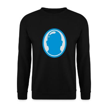 Conception du logo Bald Man - Sweat-shirt Unisexe - noir - Devant - Alina (178cm) & Michal (187cm)