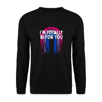 Je suis totalement bi pour toi Couples bisexuels Bi Pride - Sweat-shirt Unisexe - noir - Devant - Alina (178cm) & Michal (187cm)
