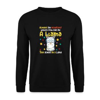 Soyez vous-même à moins que vous ne puissiez être un lama - Sweat-shirt Unisexe - noir - Devant - Alina (178cm) & Michal (187cm)