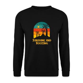 Soleil et Boozing Beach Summer Ocean Tropical - Sweat-shirt Unisexe - noir - Devant - Alina (178cm) & Michal (187cm)