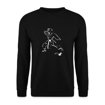 position femme karaté BLANC - Sweat-shirt Unisexe - noir - Devant - Alina (178cm) & Michal (187cm)