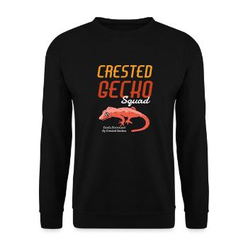 Joli reptile exotique lézard Crested Gecko Squad - Sweat-shirt Unisexe - noir - Devant - Alina (178cm) & Michal (187cm)