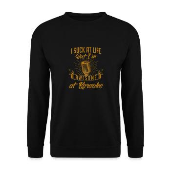 AWESOME AT KARAOKE - Unisex Sweatshirt - black - Front - Alina (178cm) & Michal (187cm)