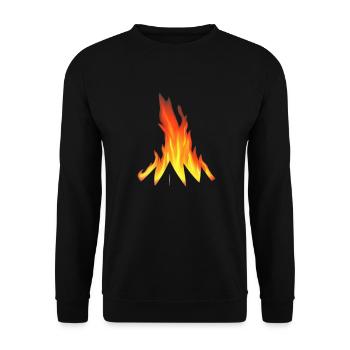 Lagerfeuer Camping Natur Wald Feuer draußen Zelt 1 - Unisex Pullover - Schwarz - Vorne - Alina (178cm) & Michal (187cm)