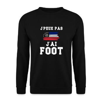 Je peux pas j'ai foot cadeau humour homme football - Sweat-shirt Unisexe - noir - Devant - Alina (178cm) & Michal (187cm)