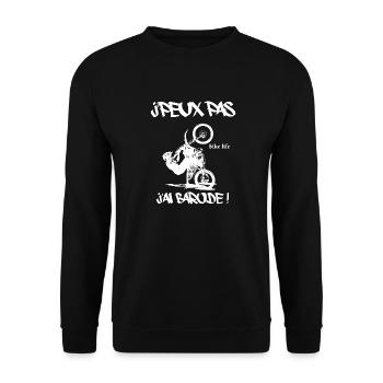 j'peux pas j'ai barode - Sweat-shirt Unisexe - noir - Devant - Alina (178cm) & Michal (187cm)