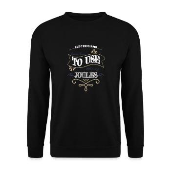 electricity gift electrician beer bday engineer - Unisex Pullover - Schwarz - Vorne - Alina (178cm) & Michal (187cm)