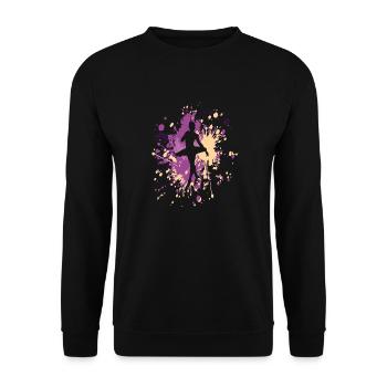 Éclaboussure de couleur de ballerine de danse - Sweat-shirt Unisexe - noir - Devant - Alina (178cm) & Michal (187cm)