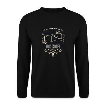 lustiger spruch backen grillen lieben kochkunst - Unisex Pullover - Schwarz - Vorne - Alina (178cm) & Michal (187cm)