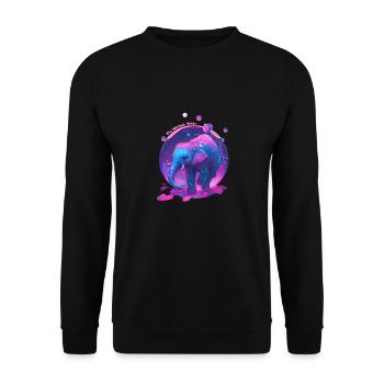 The Wildlife Kings - The Elephant Bubble - Unisex Pullover - Schwarz - Vorne - Alina (178cm) & Michal (187cm)