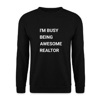 I m Busy Being Awesome Realtor - Unisex Sweatshirt - black - Front - Alina (178cm) & Michal (187cm)