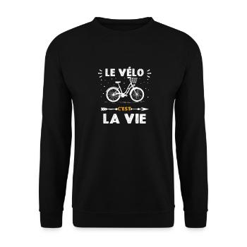le vélo c'est la vie - Sweat-shirt Unisexe - noir - Devant - Alina (178cm) & Michal (187cm)