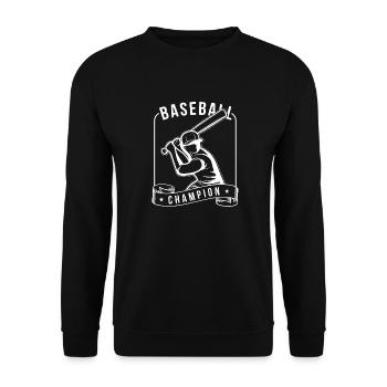 Baseball ist das beste Spiel, Baseball Champion - Unisex Pullover - Schwarz - Vorne - Alina (178cm) & Michal (187cm)