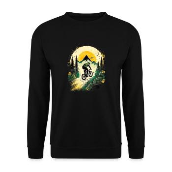 Mountain Bike BMX MTB Bike Street Trial Outdoor - Unisex Sweatshirt - black - Front - Alina (178cm) & Michal (187cm)