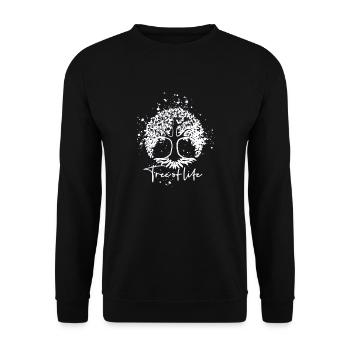 tree of life,lebensbaum,baum,weiß,malerei - Unisex Pullover - Schwarz - Vorne - Alina (178cm) & Michal (187cm)