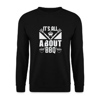 IT IS ALL ABOUT BBQ - Unisex Sweatshirt - black - Front - Alina (178cm) & Michal (187cm)
