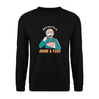 Tout ce qui m’importe, c’est Anime & Food Retro Anime Lover - Sweat-shirt Unisexe - noir - Devant - Alina (178cm) & Michal (187cm)