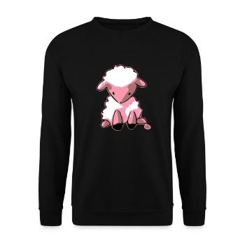 Milo the little sheep - Unisex Sweatshirt - black - Front - Alina (178cm) & Michal (187cm)