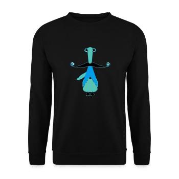 Lida der Schnurrbart - Unisex Pullover - Schwarz - Vorne - Alina (178cm) & Michal (187cm)