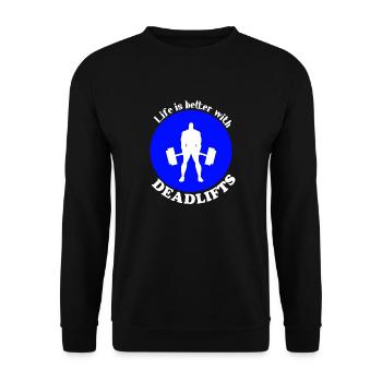 Workout Powerlifter Gym Quote Motivation Deadlift - Unisex Sweatshirt - black - Front - Alina (178cm) & Michal (187cm)