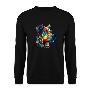 The Great Dane as colorful vector artwork - Unisex Sweatshirt - black - Front - Alina (178cm) & Michal (187cm)