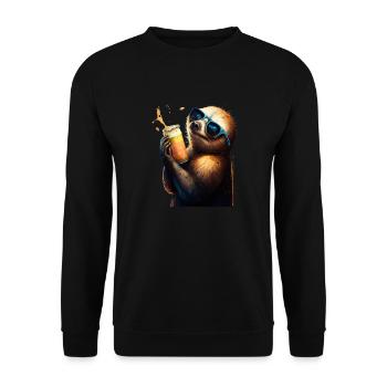 Le buveur de bière le plus cool: un paresseux - Sweat-shirt Unisexe - noir - Devant - Alina (178cm) & Michal (187cm)