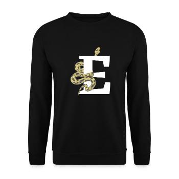 Letter e snake - Unisex Sweatshirt - black - Front - Alina (178cm) & Michal (187cm)