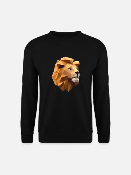 Lion's head made of geometric shapes - Unisex Sweatshirt - black
