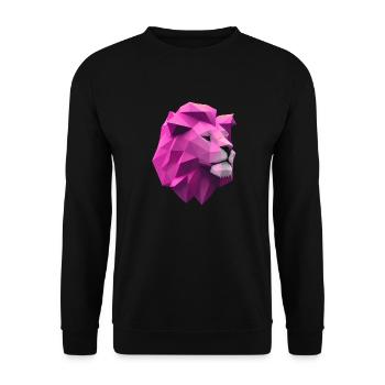 Lion pink Low Poly Art - Unisex Sweatshirt - black - Front - Alina (178cm) & Michal (187cm)