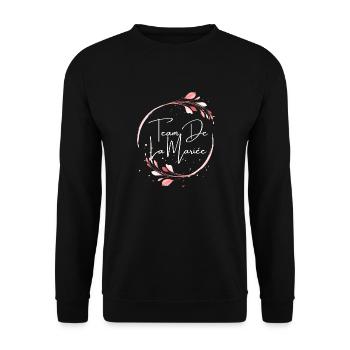 Team de la mariée floral - Sweat-shirt Unisexe - noir - Devant - Alina (178cm) & Michal (187cm)