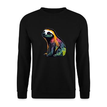 Geometric Sloth - Unisex Sweatshirt - black - Front - Alina (178cm) & Michal (187cm)