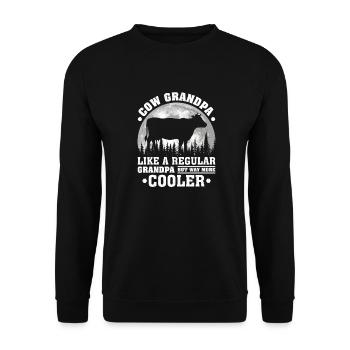 Cow Grandpa Funny Moon Vintage Cow Father'S Day - Unisex Sweatshirt - black - Front - Alina (178cm) & Michal (187cm)