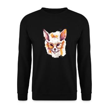 Alo the fennec - Unisex Sweatshirt - black - Front - Alina (178cm) & Michal (187cm)